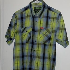DIXXON Men's Green and Black Plaid Shirt Size Medium very good condition